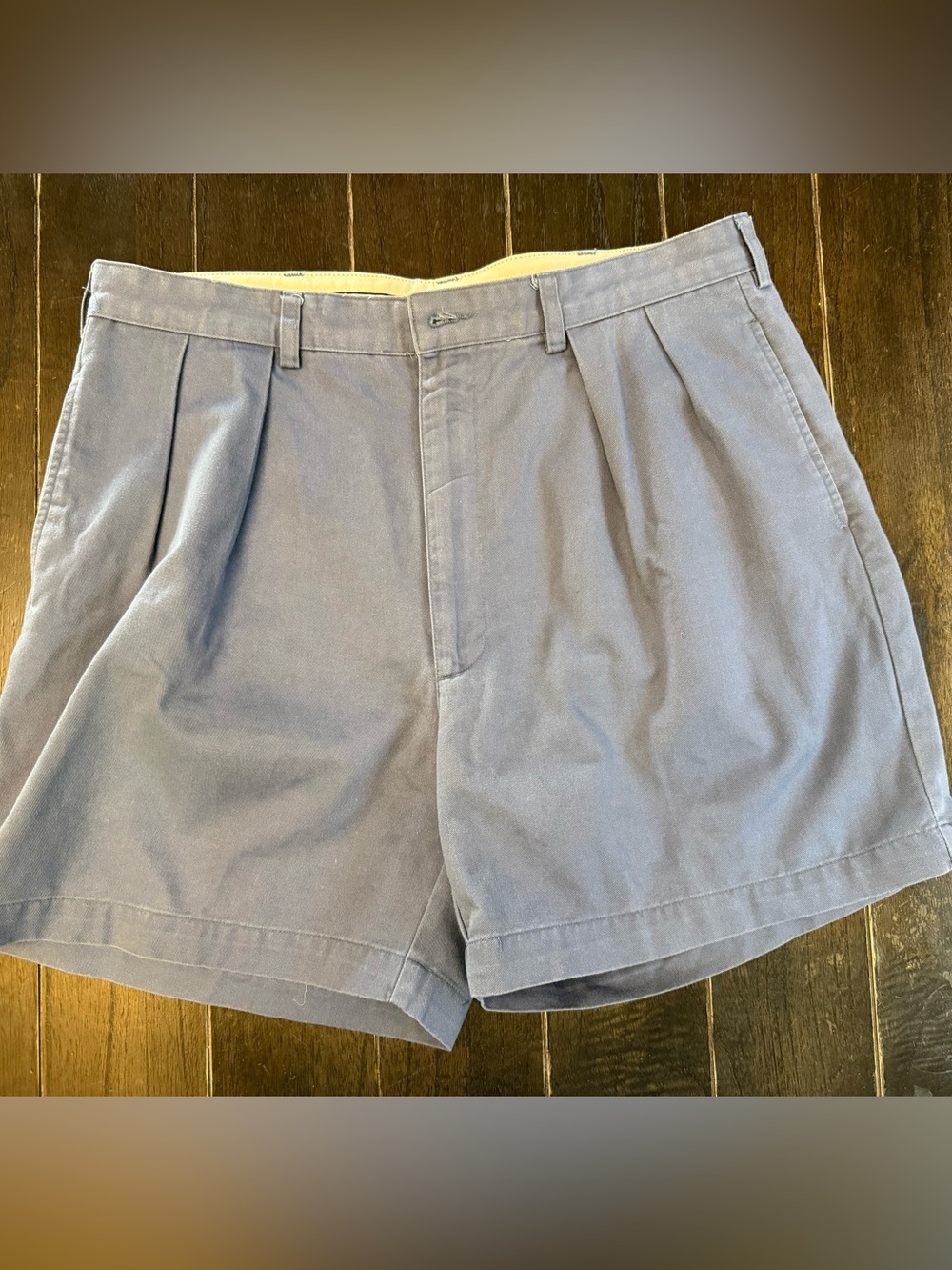 Vintage Polo Ralph Lauren Andrew Short Men’s 36” Blue Pleated Chino Shorts 6”